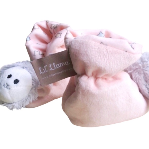 LIL’LLAMA Gift Boxed Pink Rattle Booties - Picture 9 of 12
